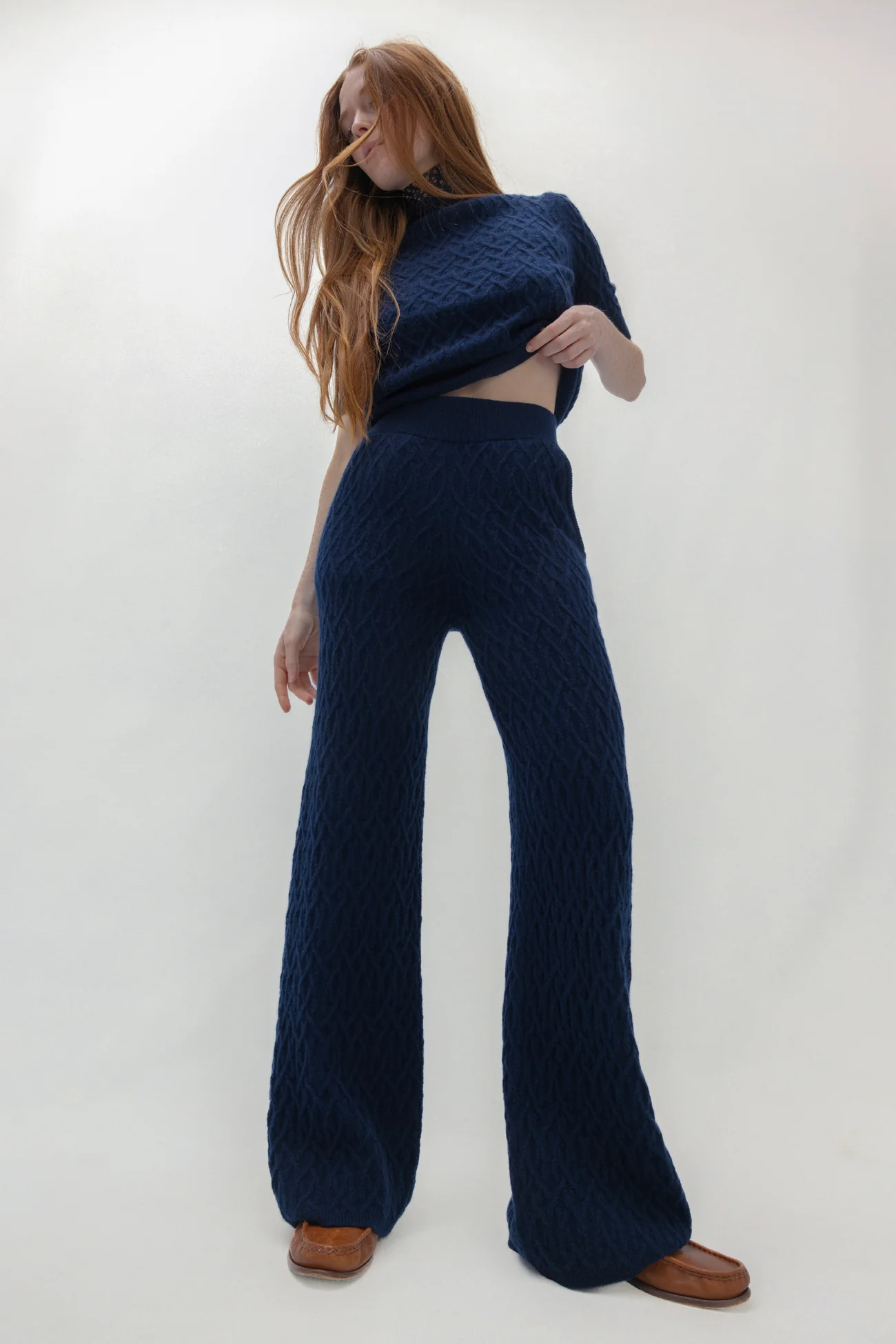 CABLE KNIT WIDE-LEG PANT - Image 8