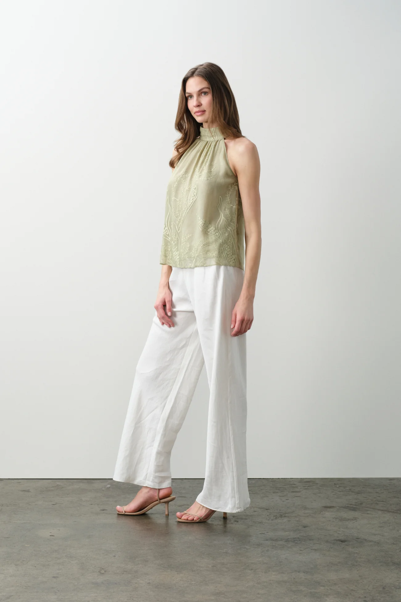 CASSIA FLORAL SILK CHIFFON HALTER TOP - Image 3