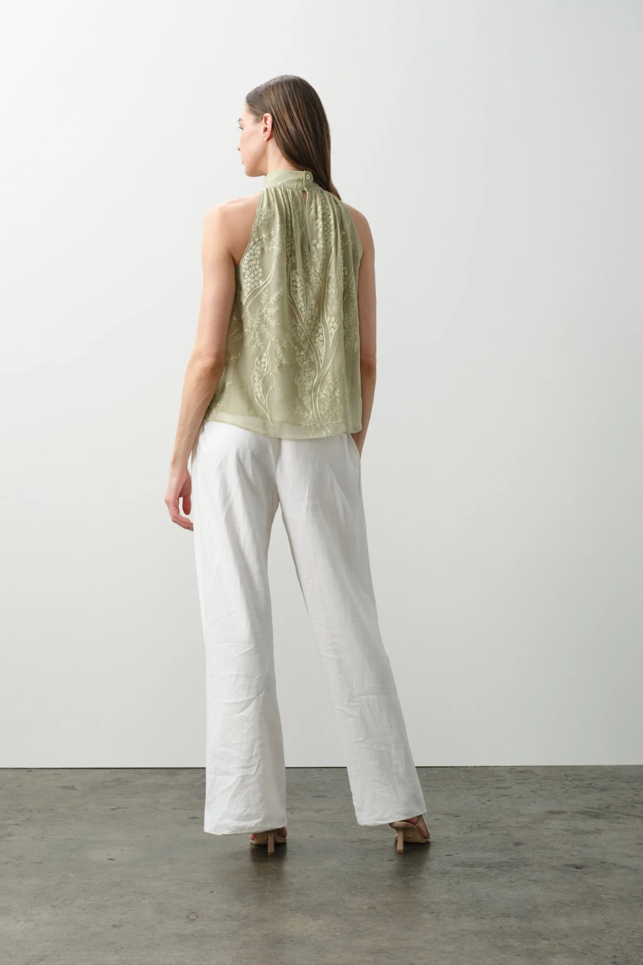 CASSIA FLORAL SILK CHIFFON HALTER TOP - Image 4