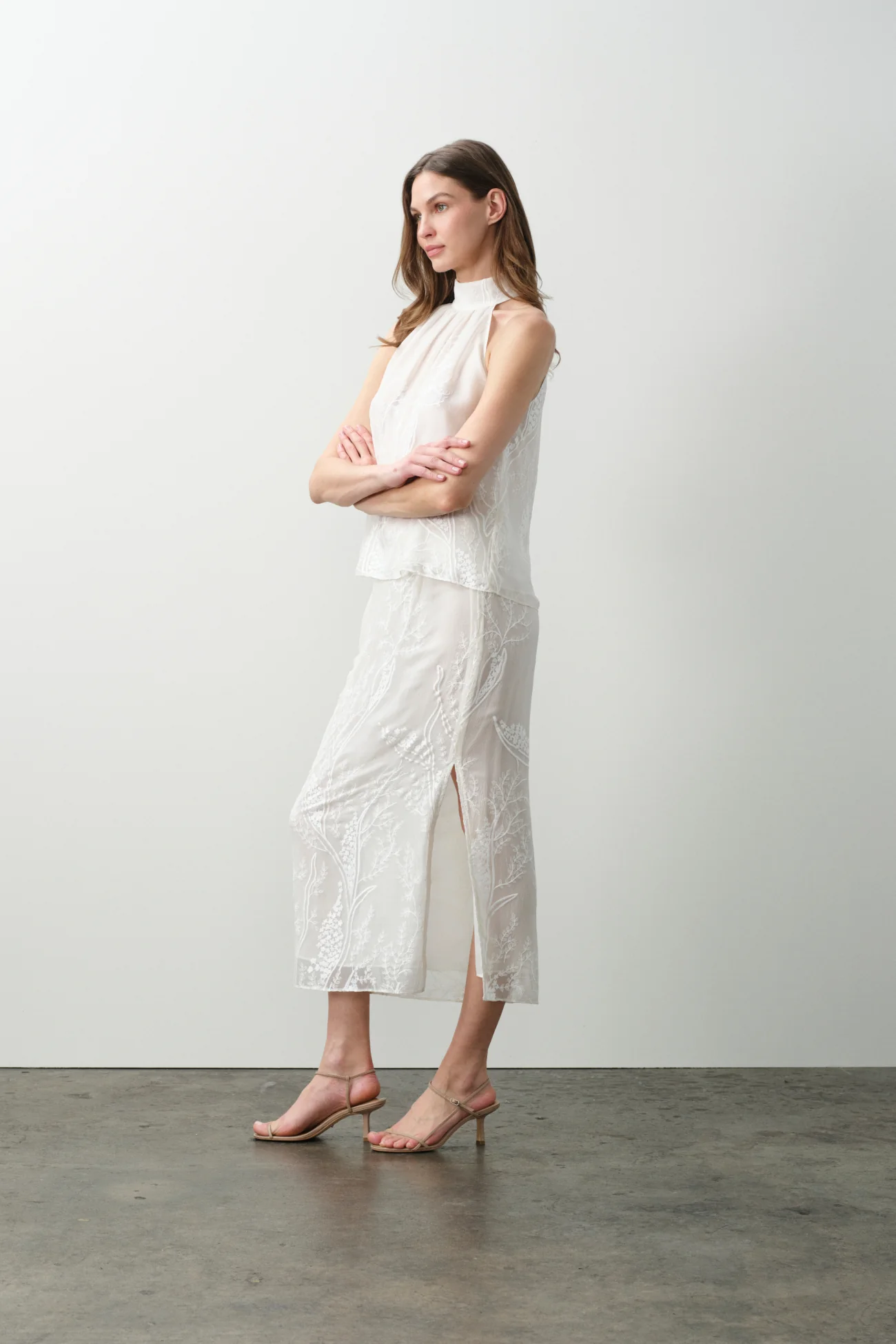 CASSIA FLORAL SILK CHIFFON HALTER TOP - Image 6