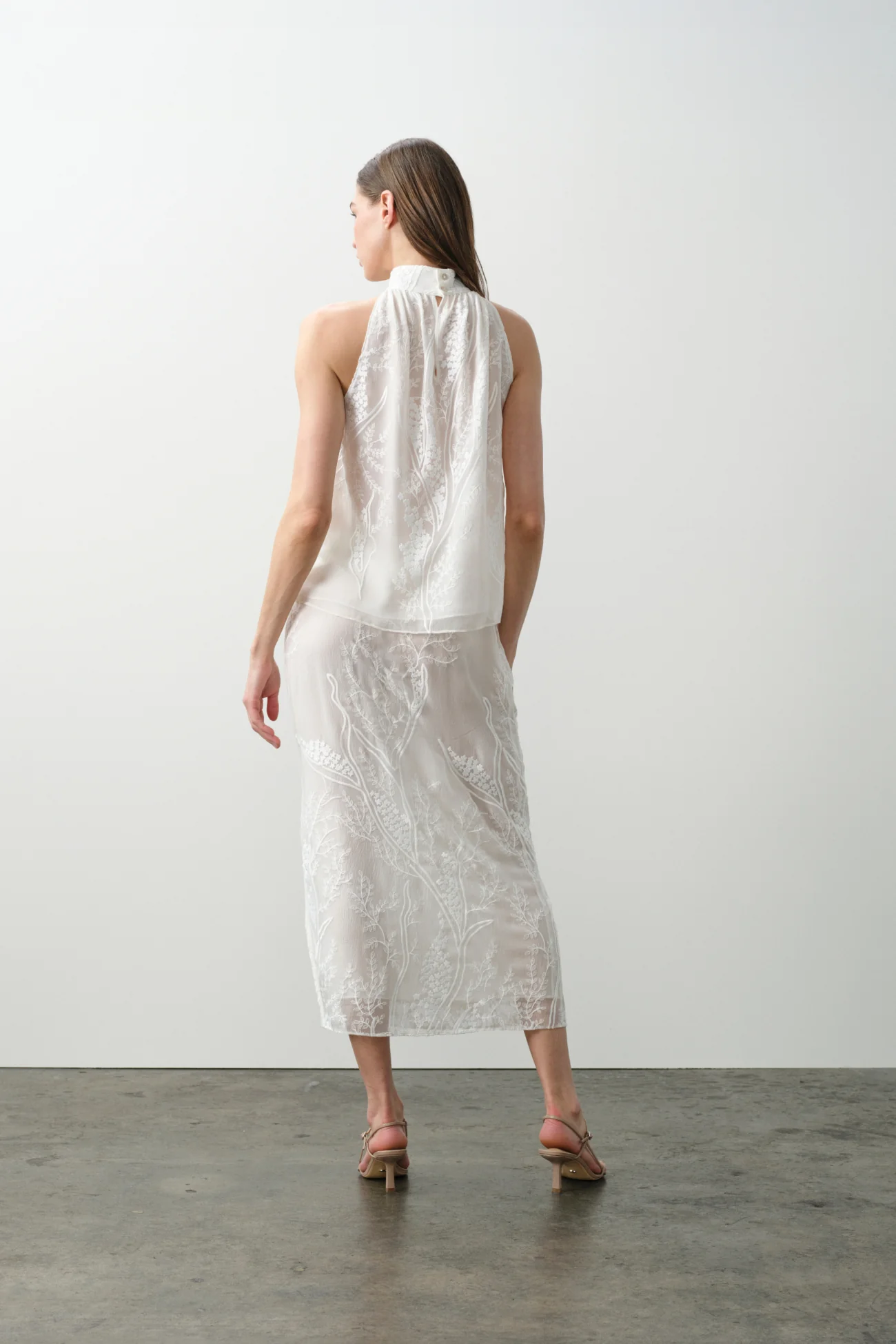 CASSIA FLORAL SILK CHIFFON HALTER TOP - Image 8
