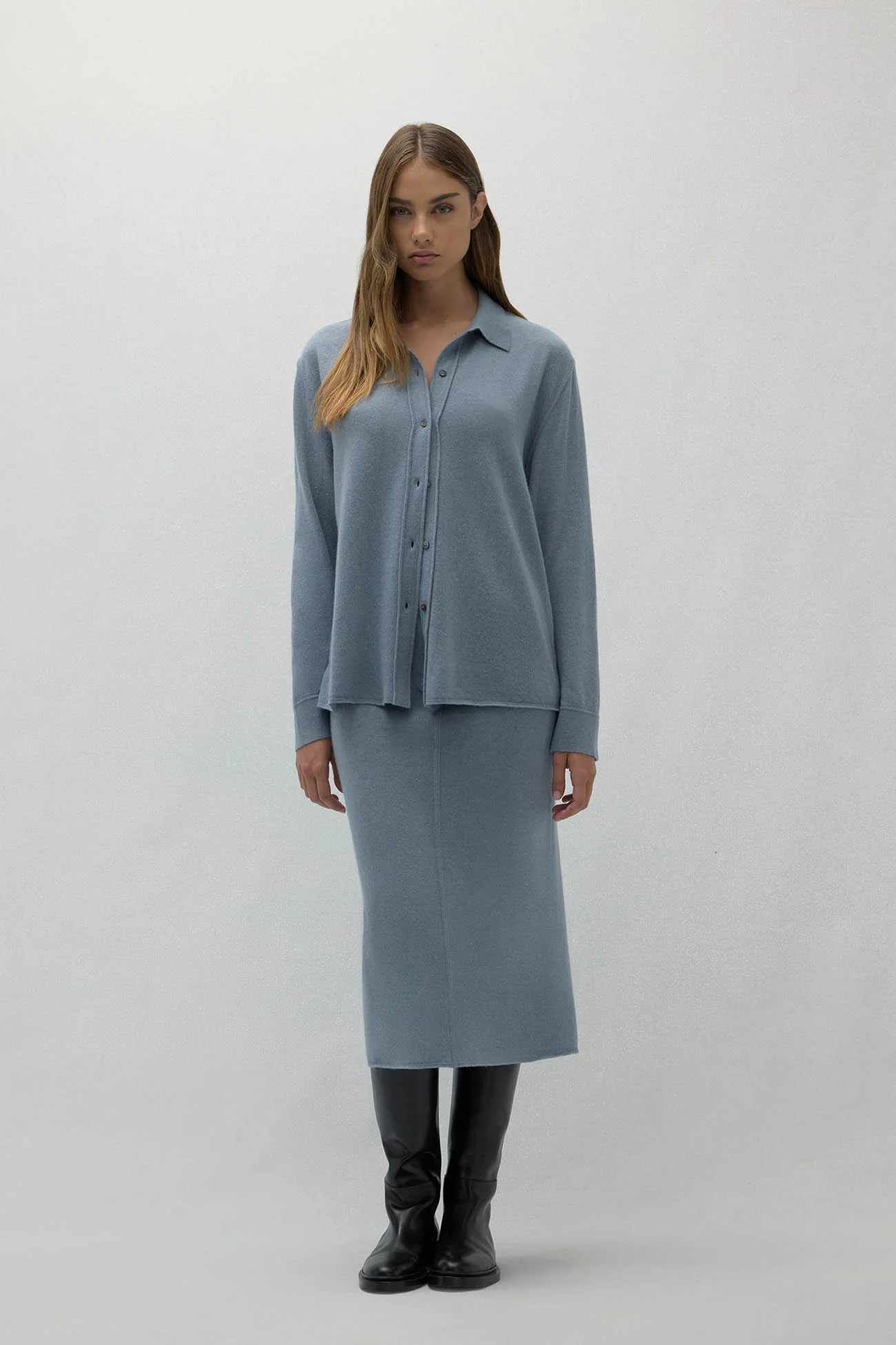 CATANIA DENIM CASHMERE SHIRT - Image 9