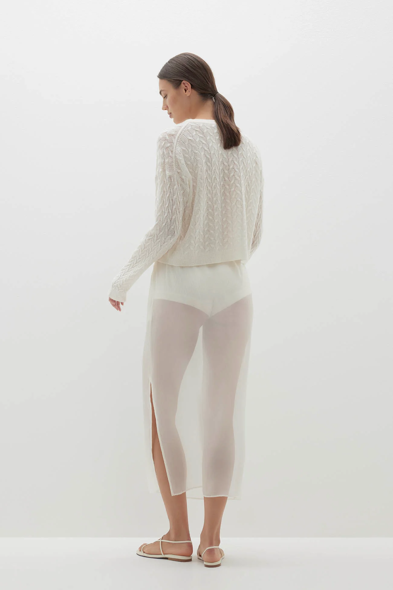 CHRISSY CROPPED CABLE KNIT SWEATER - Image 12