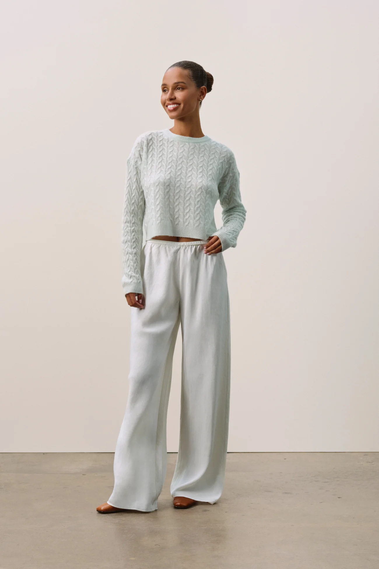 CHRISSY CROPPED CABLE KNIT SWEATER - Image 33