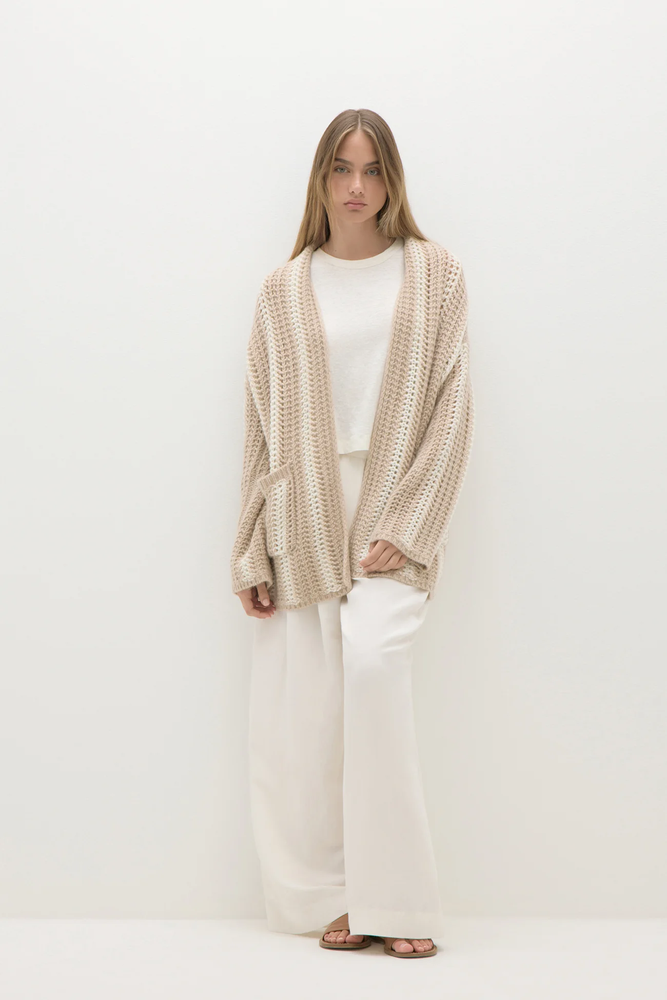 DEJA STRIPED CASHMERE CARDIGAN