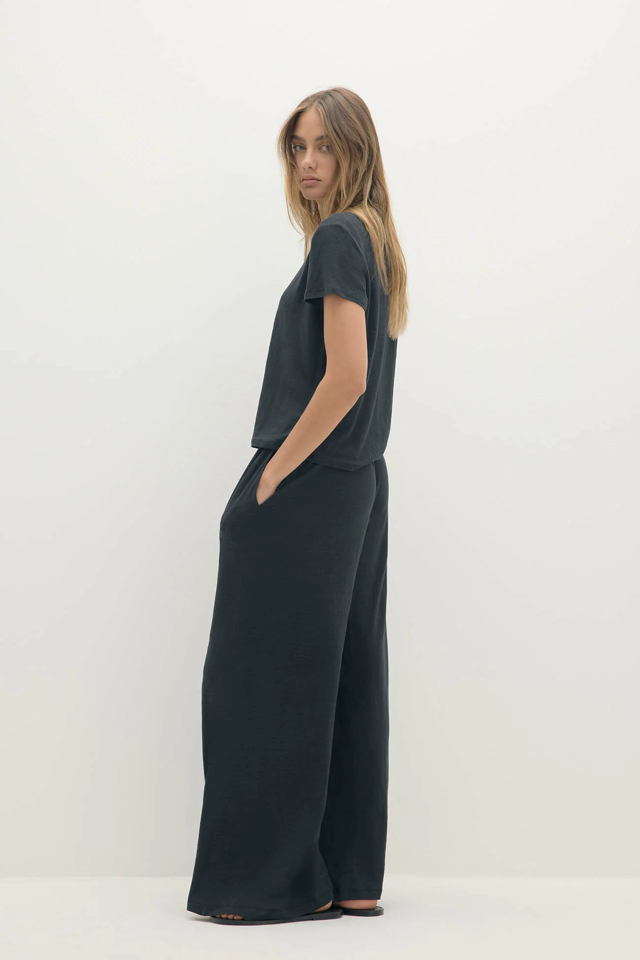 DEVIN LINEN WIDE LEG PANTS - Image 2