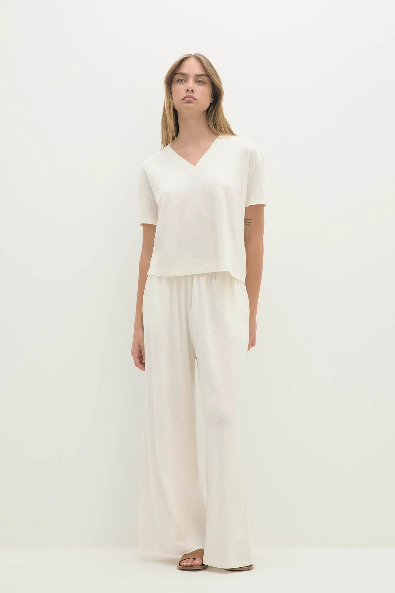 DEVIN LINEN WIDE LEG PANTS - Image 4