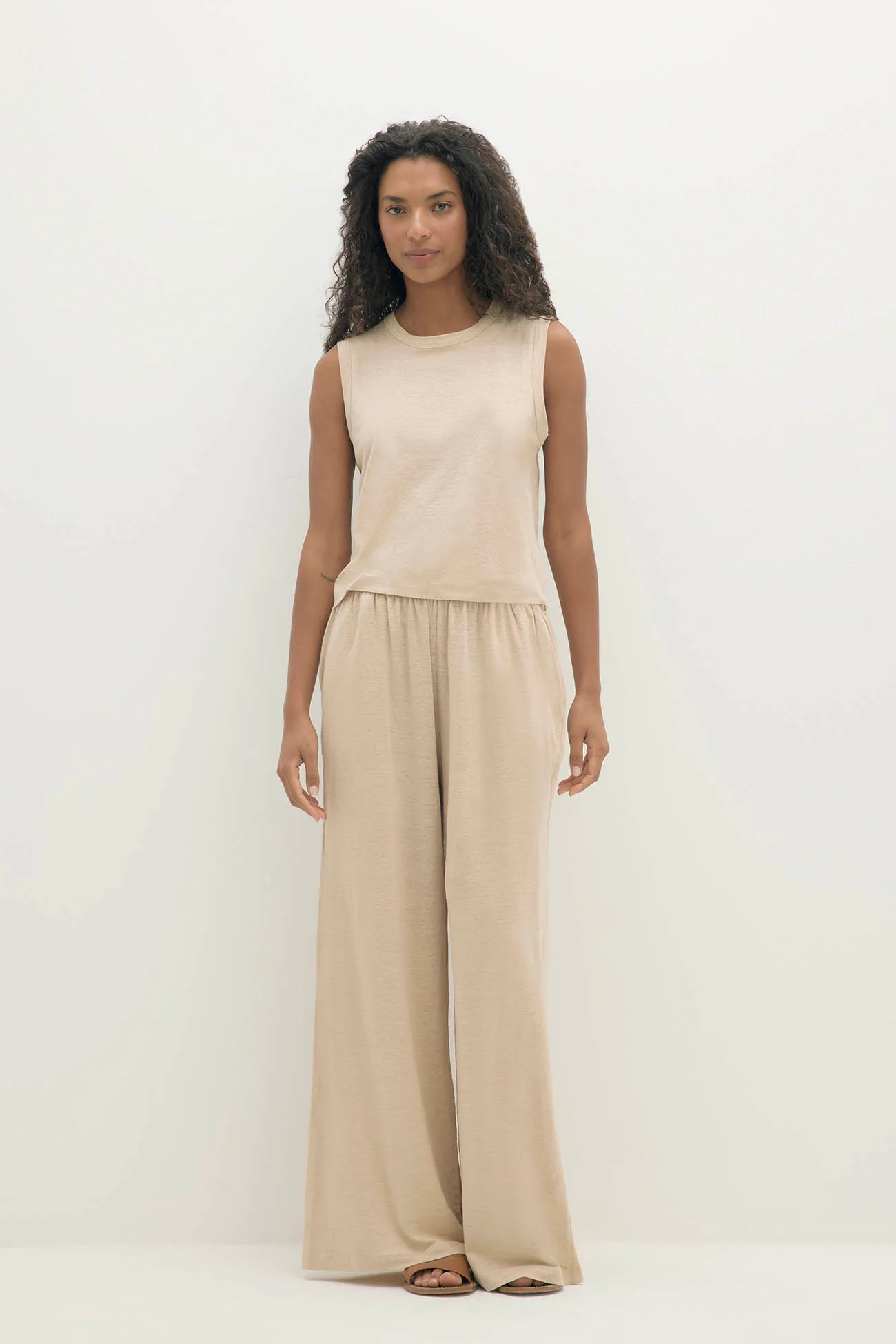 DEVIN LINEN WIDE LEG PANTS - Image 7