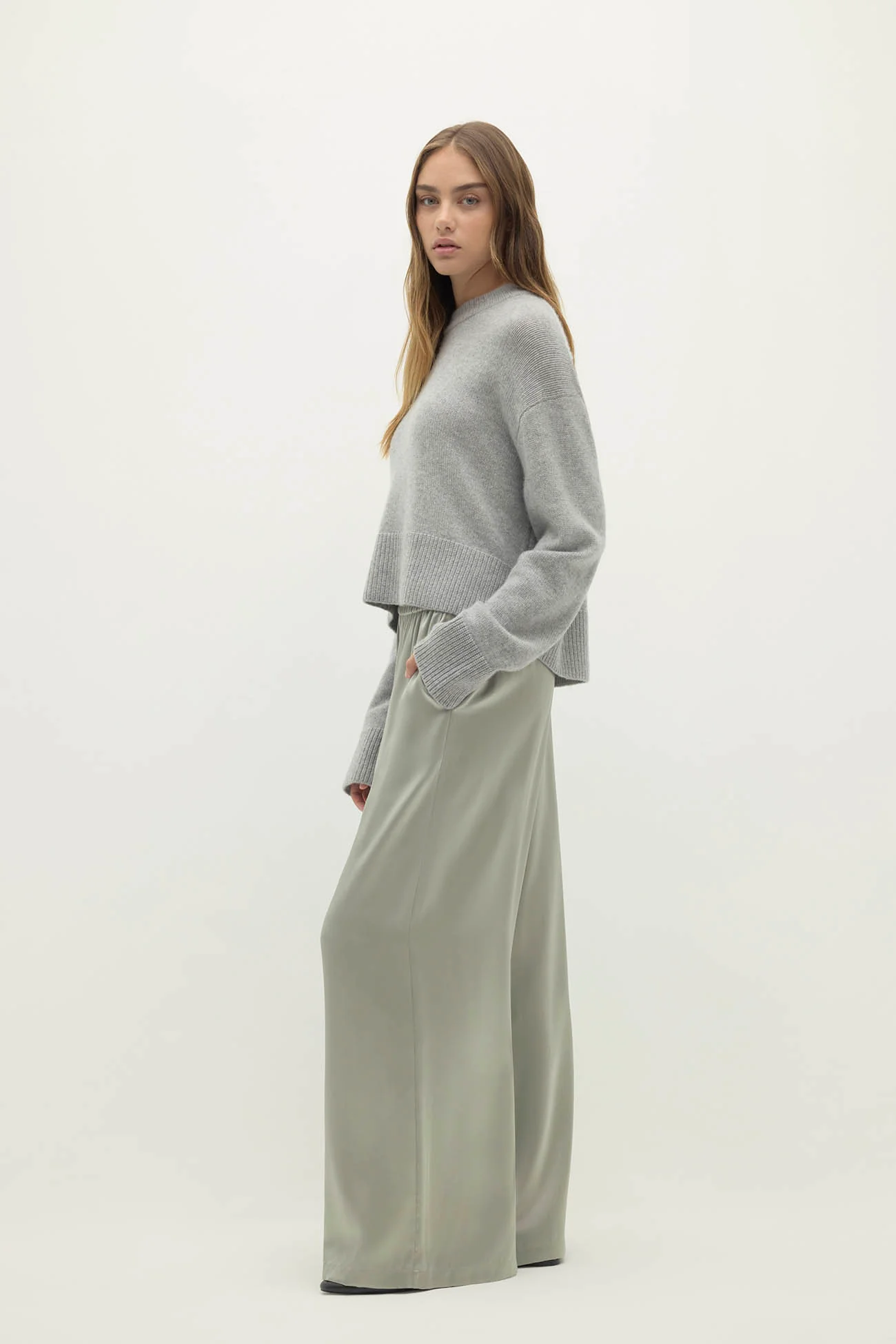 EVAN SILK WIDE LEG PANT | 30" INSEAM - Image 21