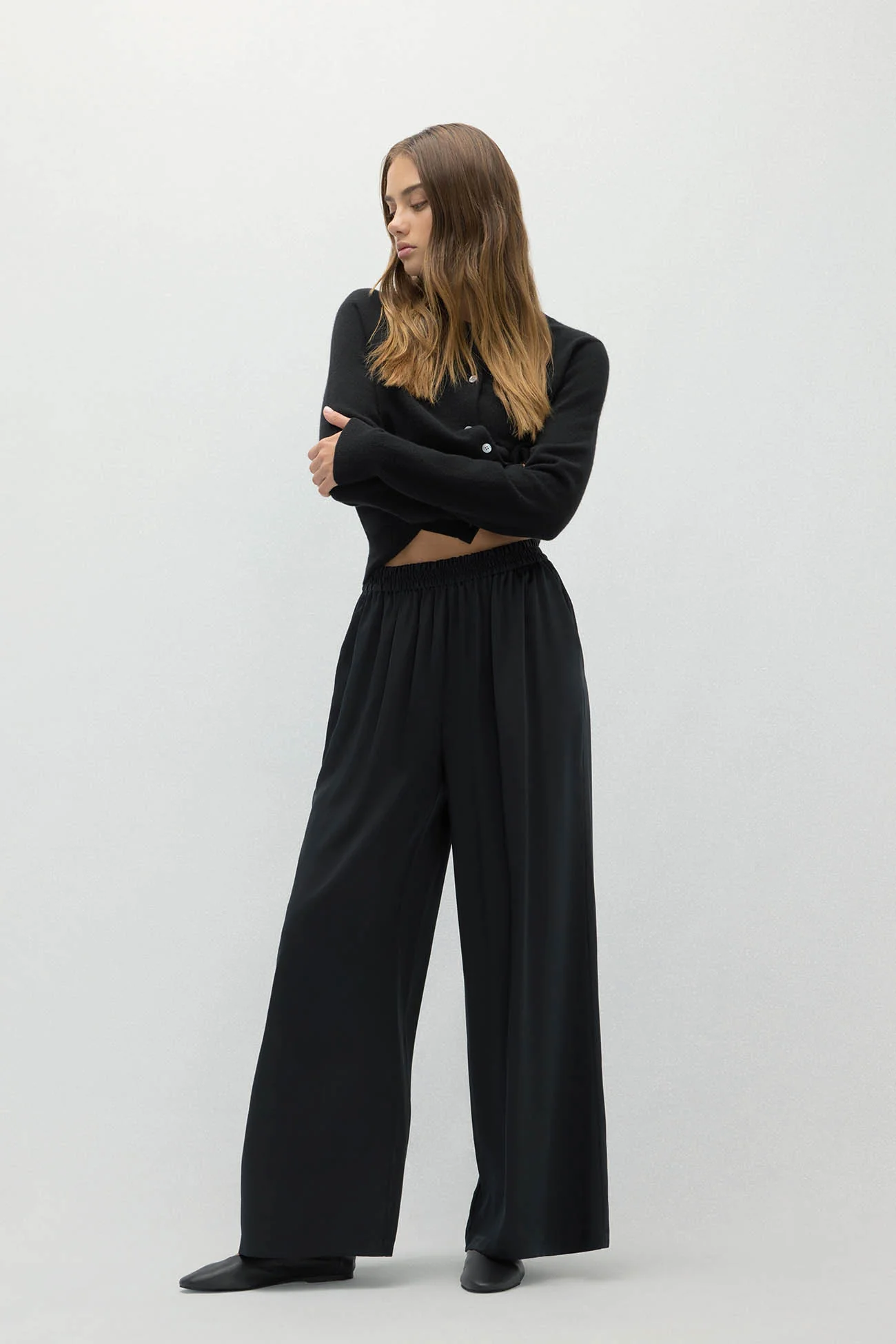 EVAN SILK WIDE LEG PANT | 30" INSEAM - Image 7