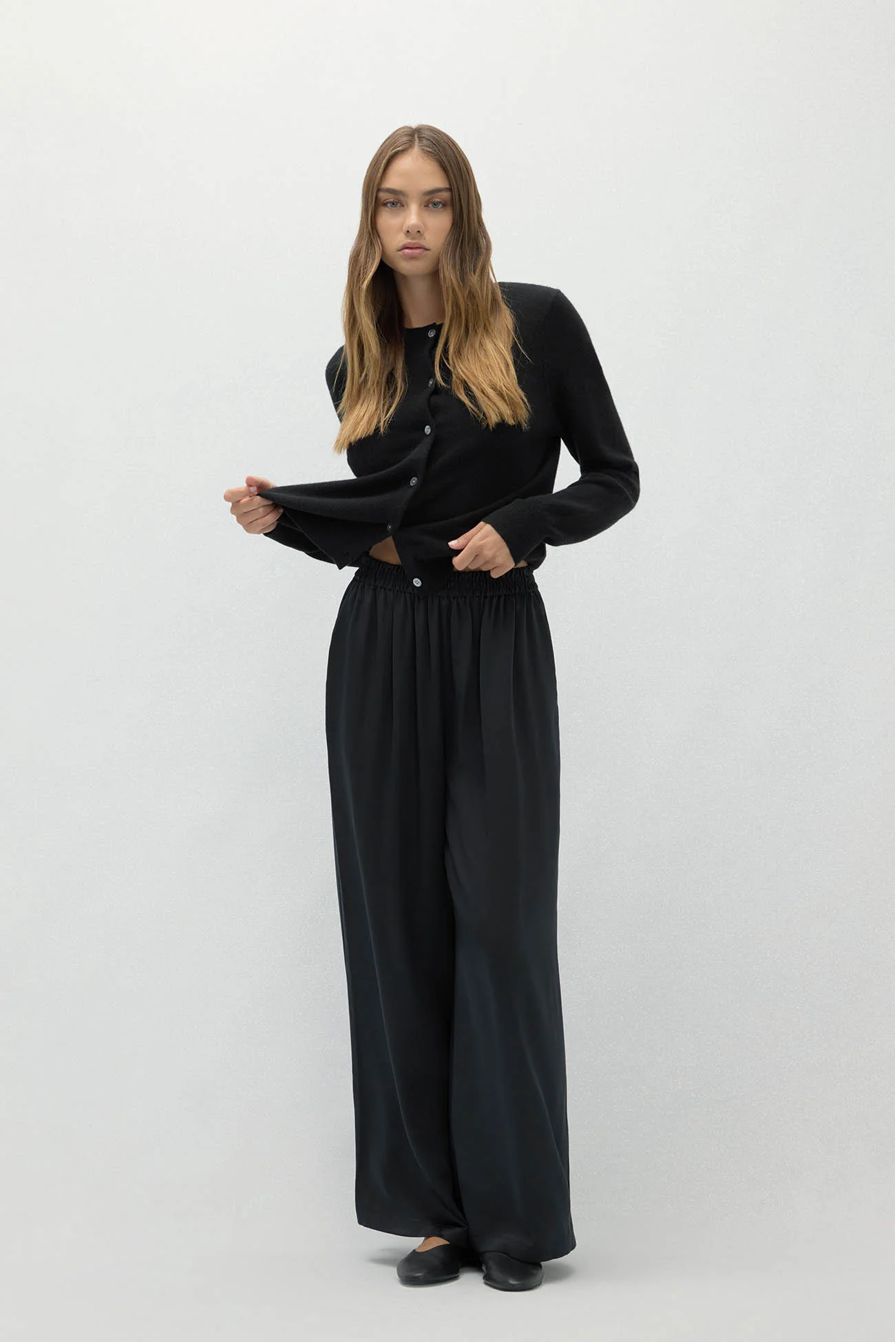 EVAN SILK WIDE LEG PANT | 30" INSEAM - Image 8