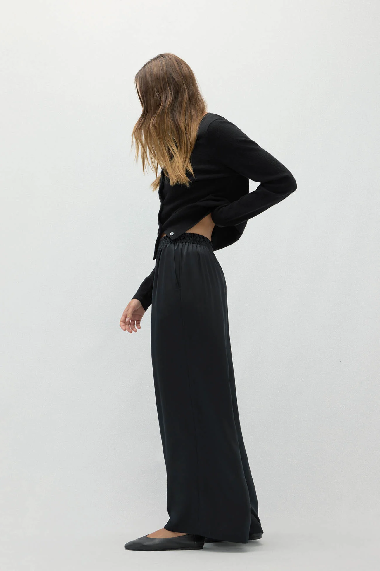 EVAN SILK WIDE LEG PANT | 30" INSEAM - Image 9