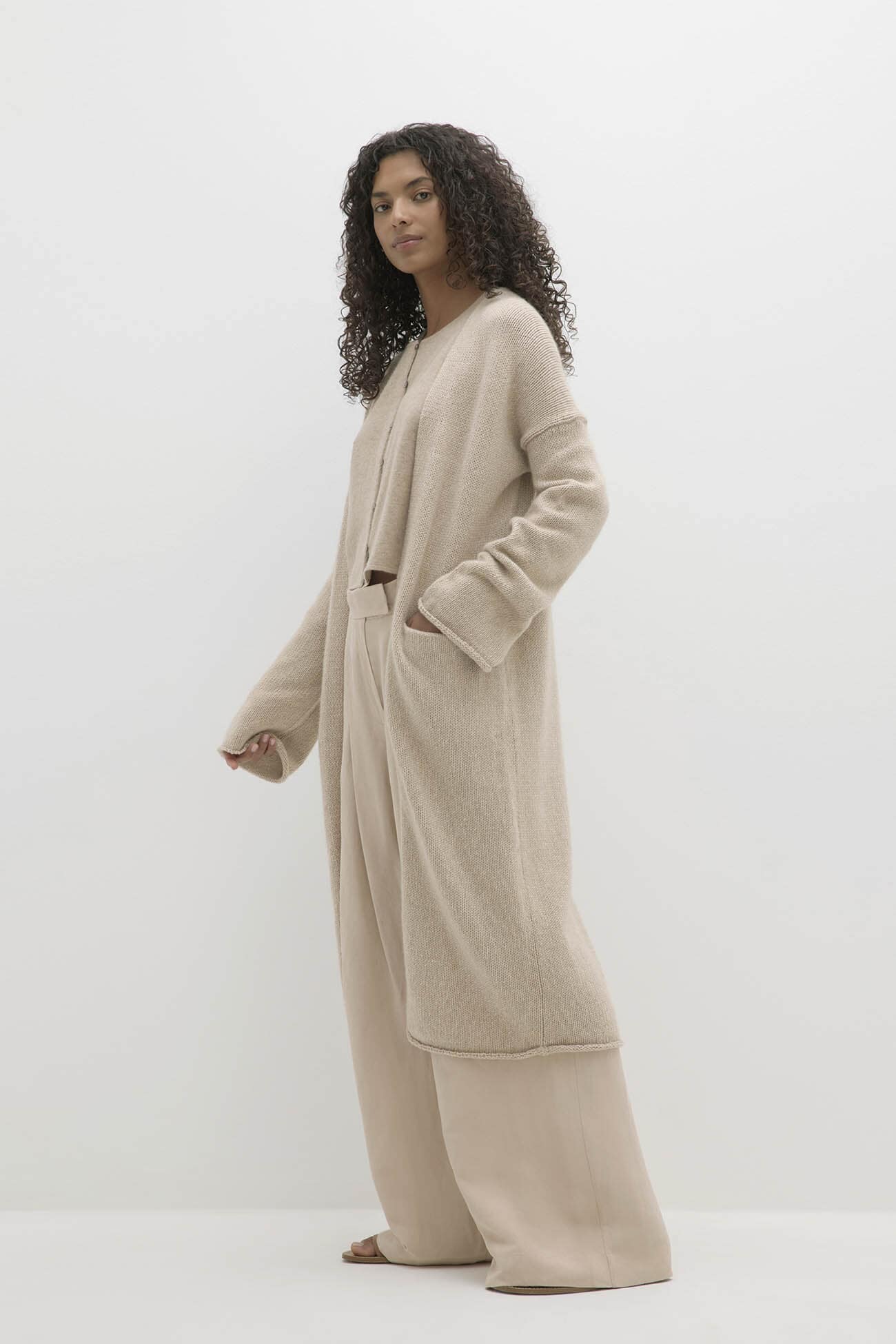 HARRIET LONGLINE ORGANIC CASHMERE BLEND CARDIGAN - Image 2