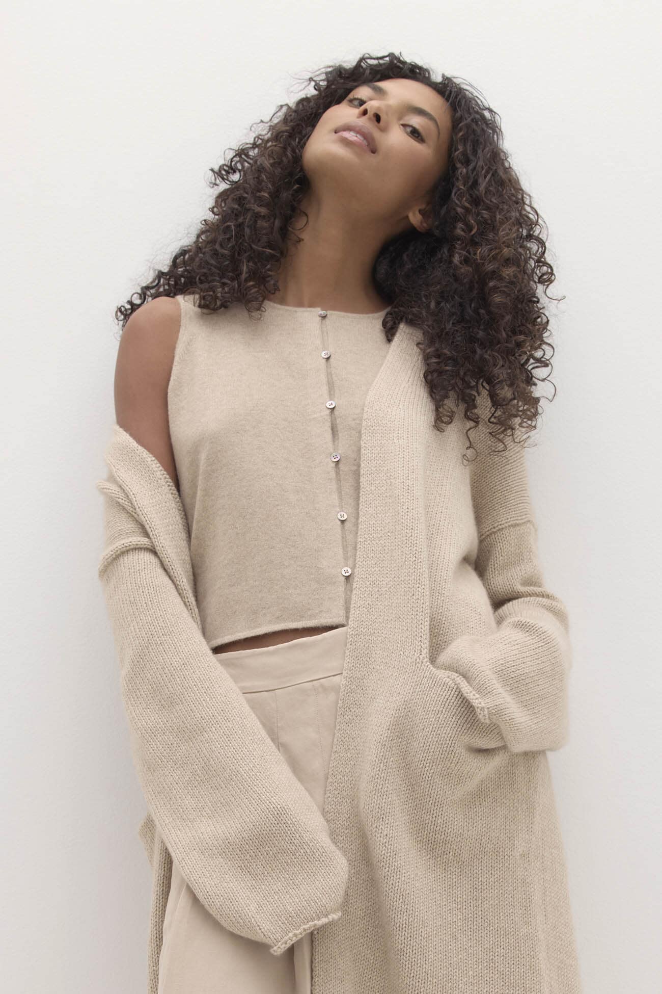 HARRIET LONGLINE ORGANIC CASHMERE BLEND CARDIGAN - Image 4