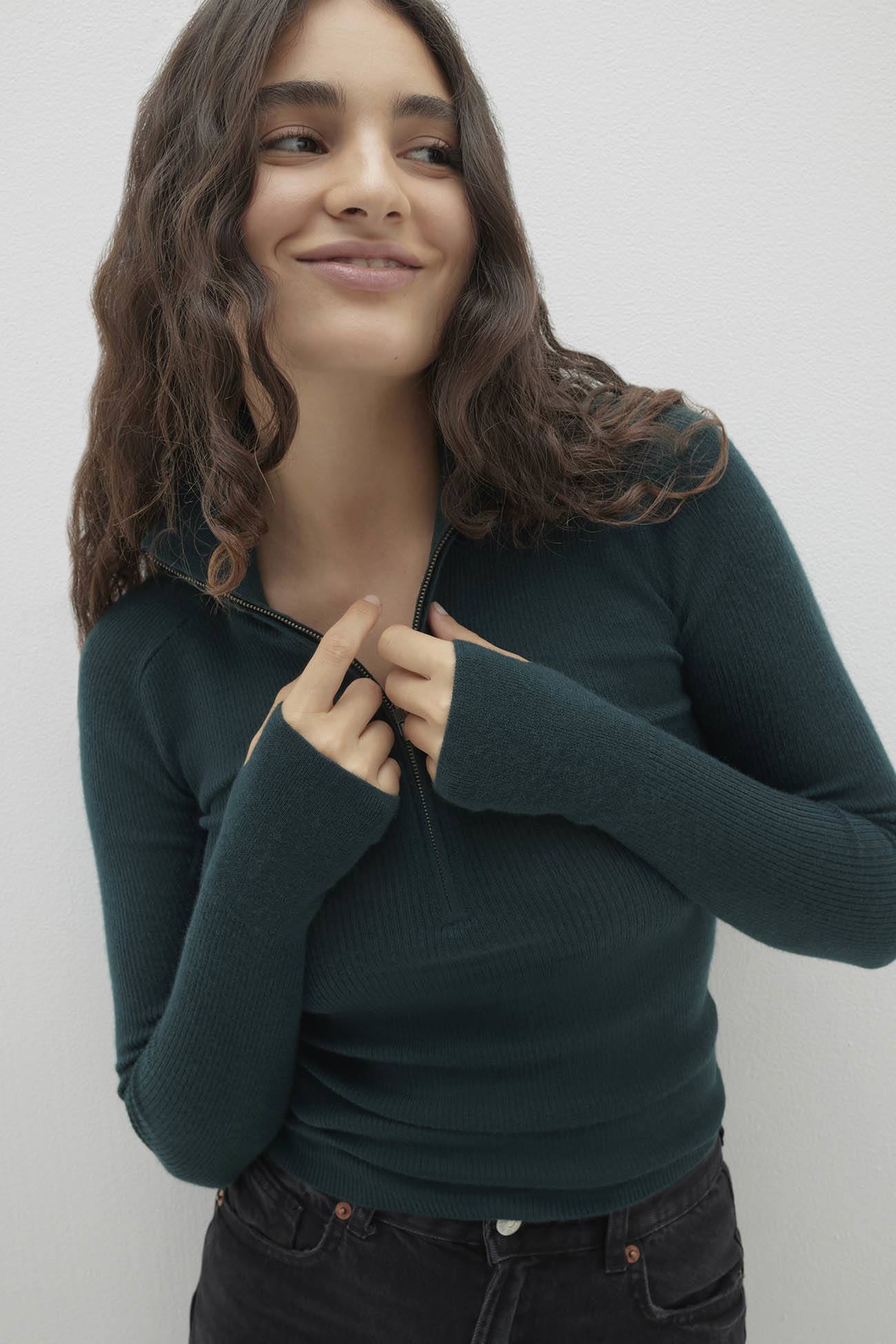 JULIETTE FITTED CASHMERE QUARTER-ZIP - Image 7