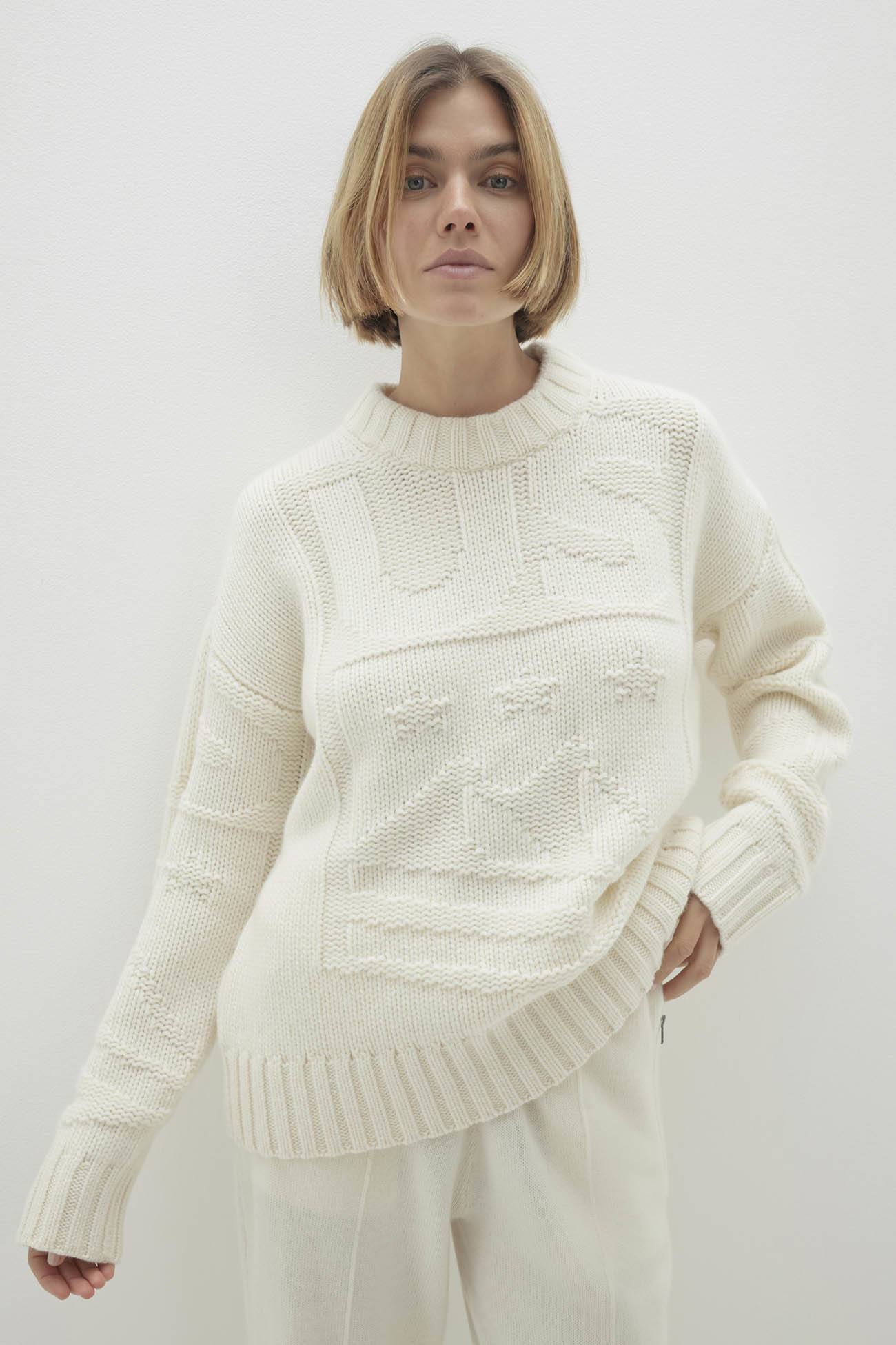 KENNEDY GRAPHIC CASHMERE CREWNECK SWEATER - Image 4