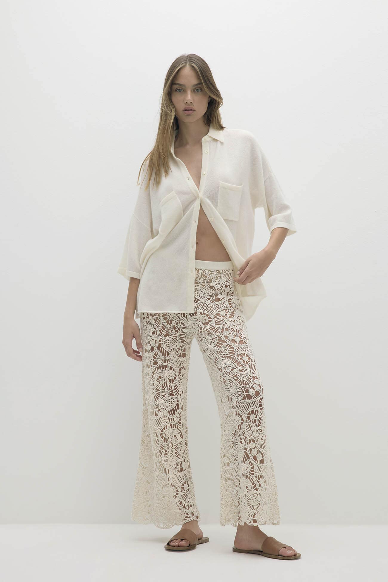 LORRAINE CROCHET CASHMERE BLEND PANT - Image 7