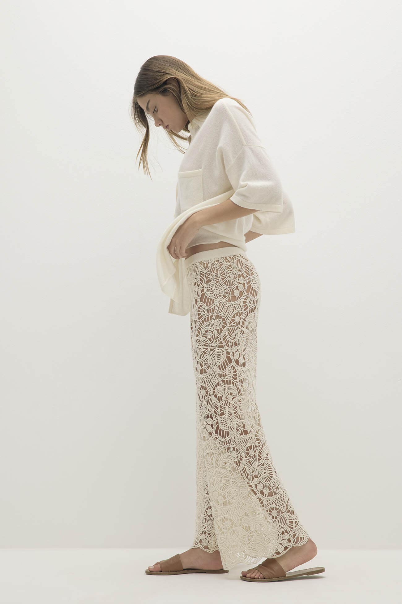 LORRAINE CROCHET CASHMERE BLEND PANT - Image 8