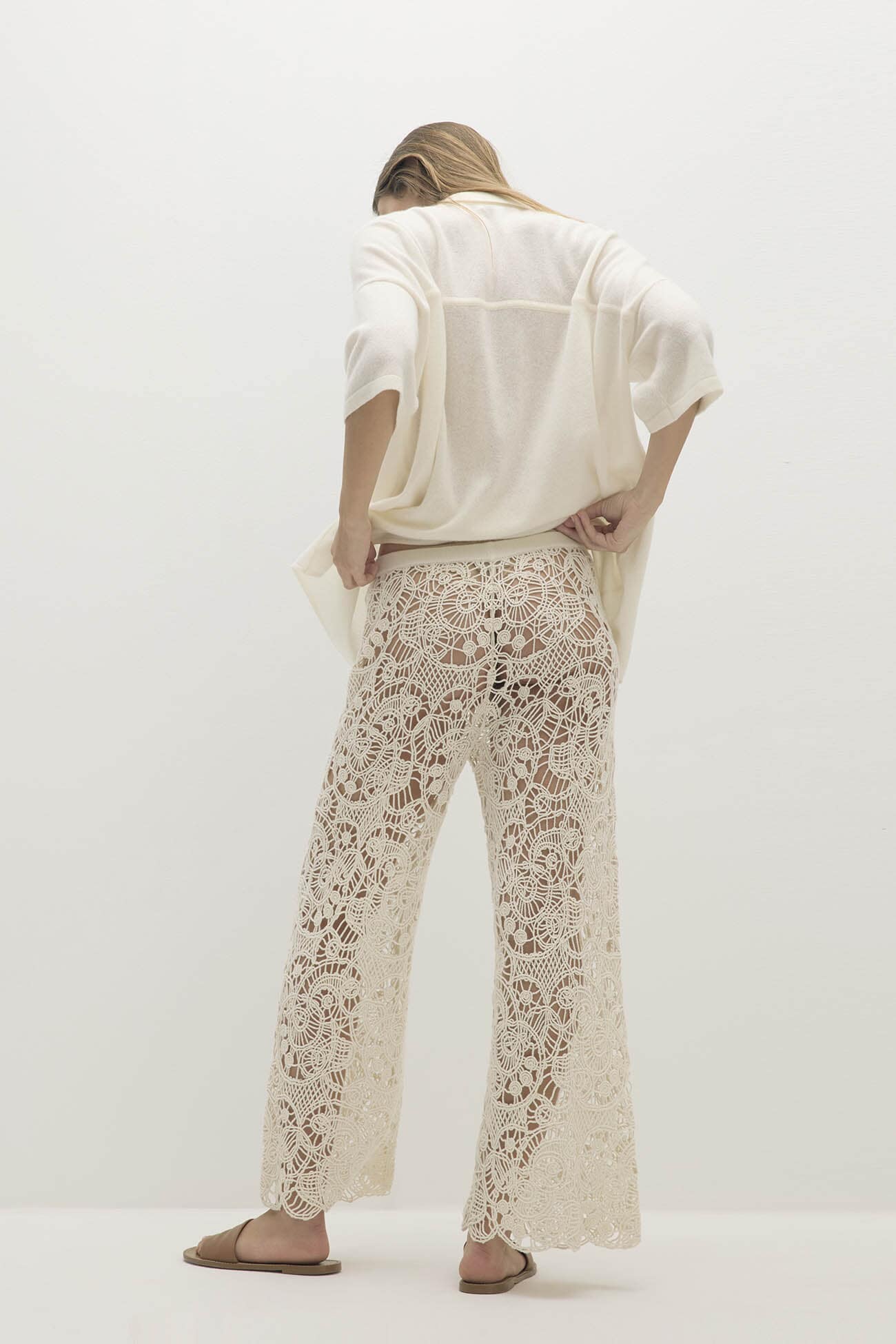 LORRAINE CROCHET CASHMERE BLEND PANT - Image 9