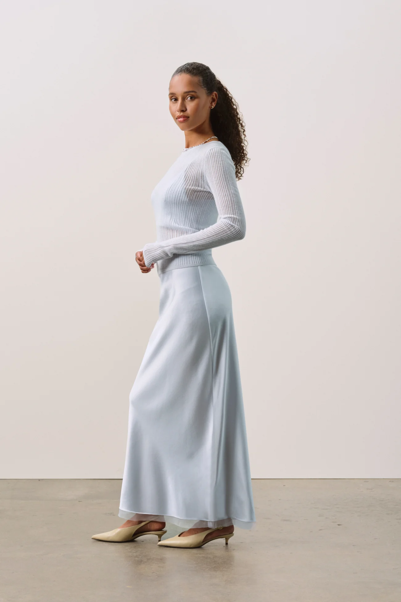 MABLE TRELLIS LONG SLEEVE CASHMERE TEE - Image 3