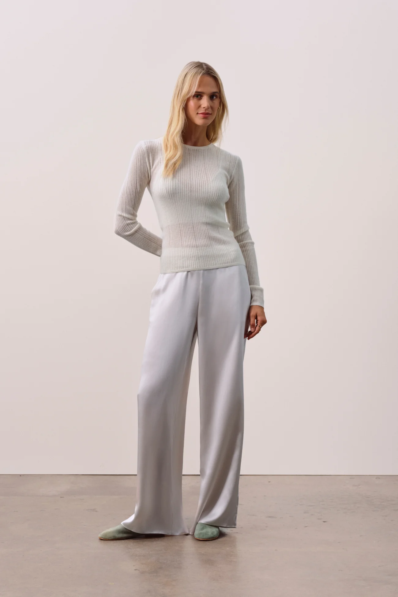 MABLE TRELLIS LONG SLEEVE CASHMERE TEE - Image 8
