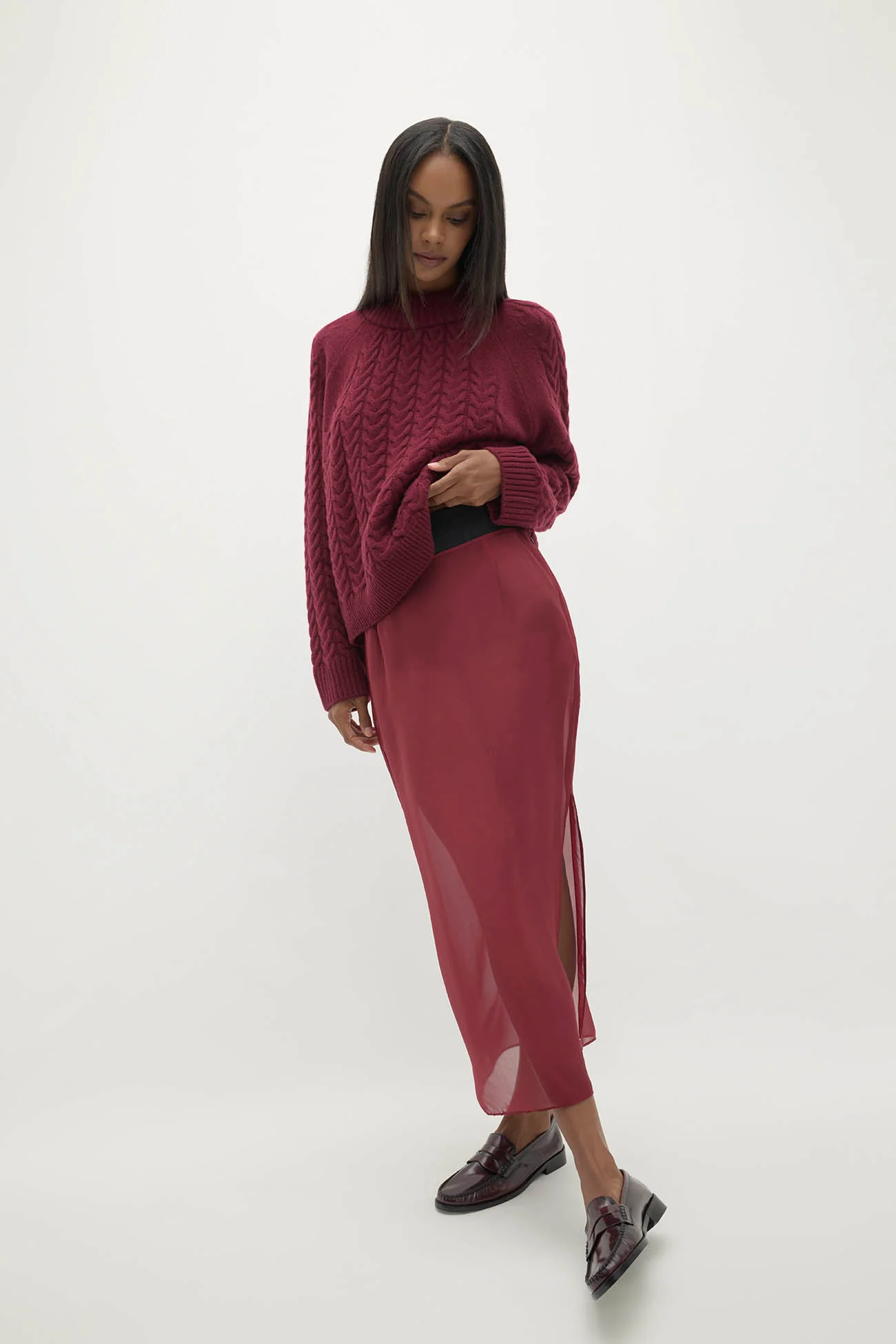 MARISSA SILK ORGANZA MIDI SKIRT - Image 29