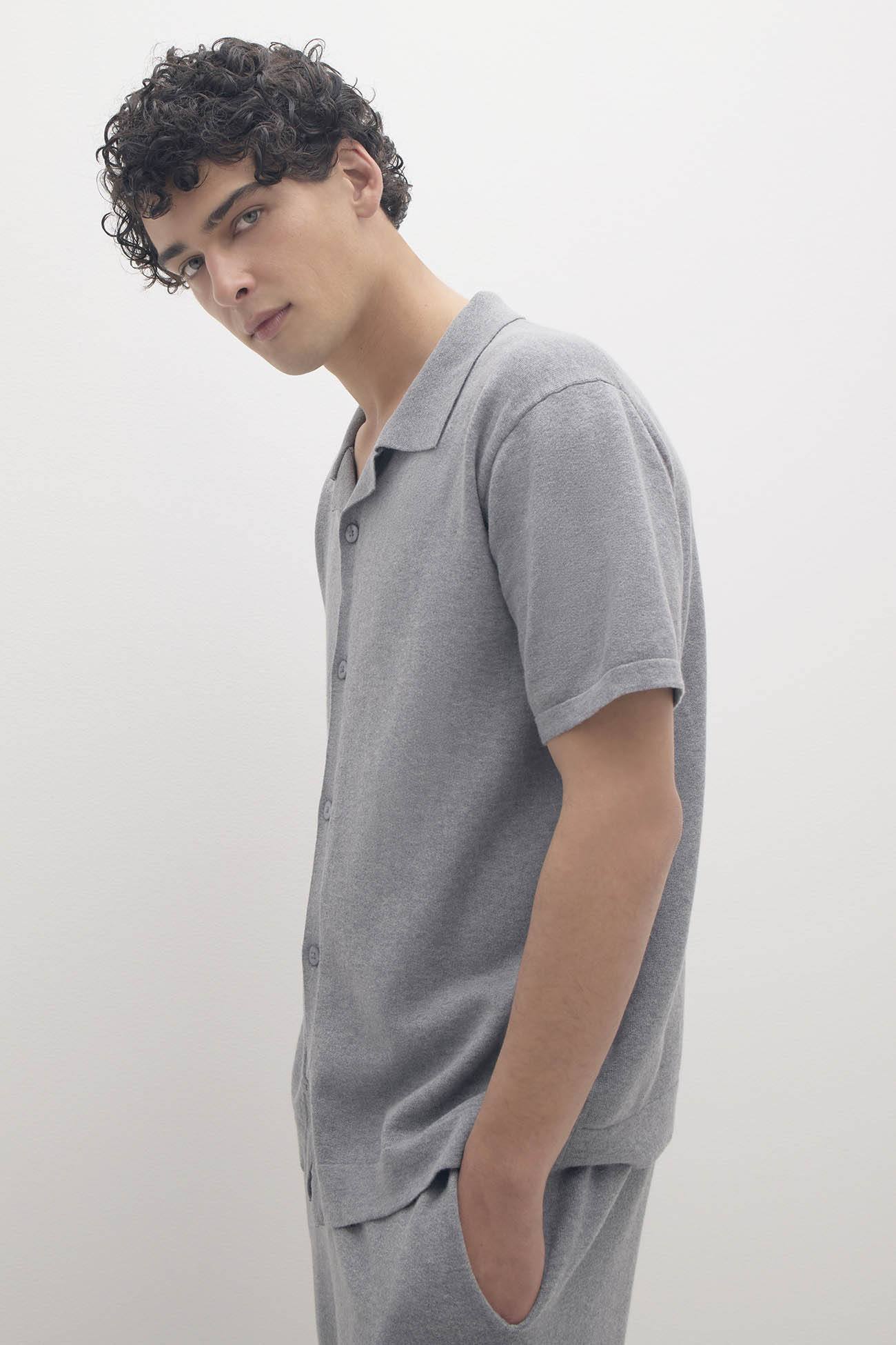 MATTEO COTTON CASHMERE BUTTON-UP SHIRT - Image 4