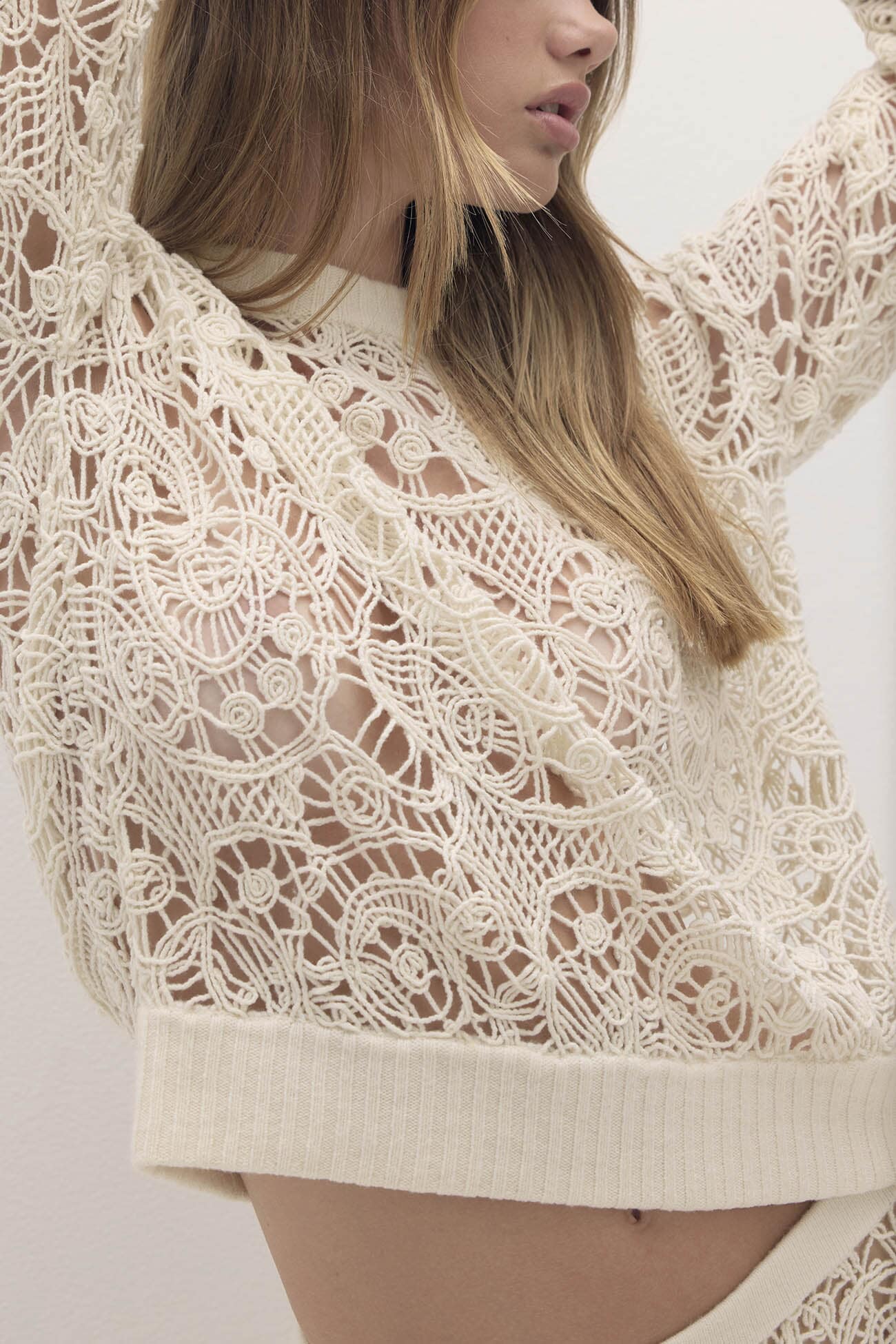 MONICA CROCHET CASHMERE BLEND CREWNECK - Image 11