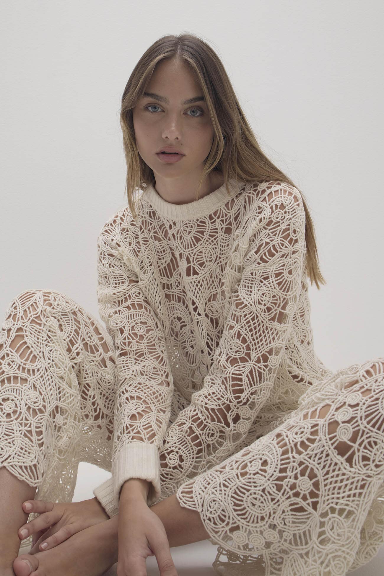 MONICA CROCHET CASHMERE BLEND CREWNECK - Image 12