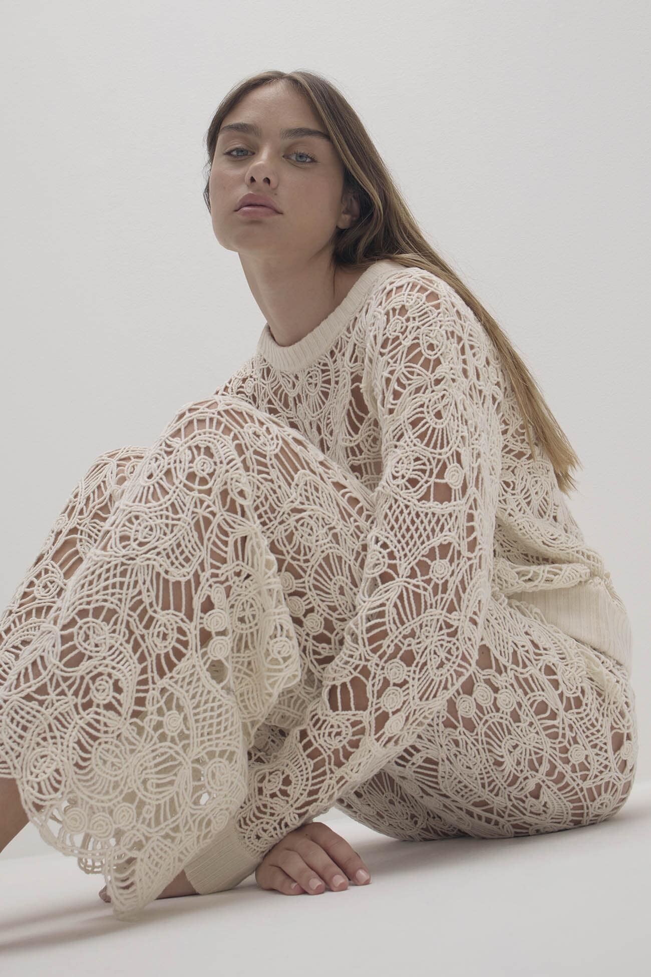 MONICA CROCHET CASHMERE BLEND CREWNECK - Image 14