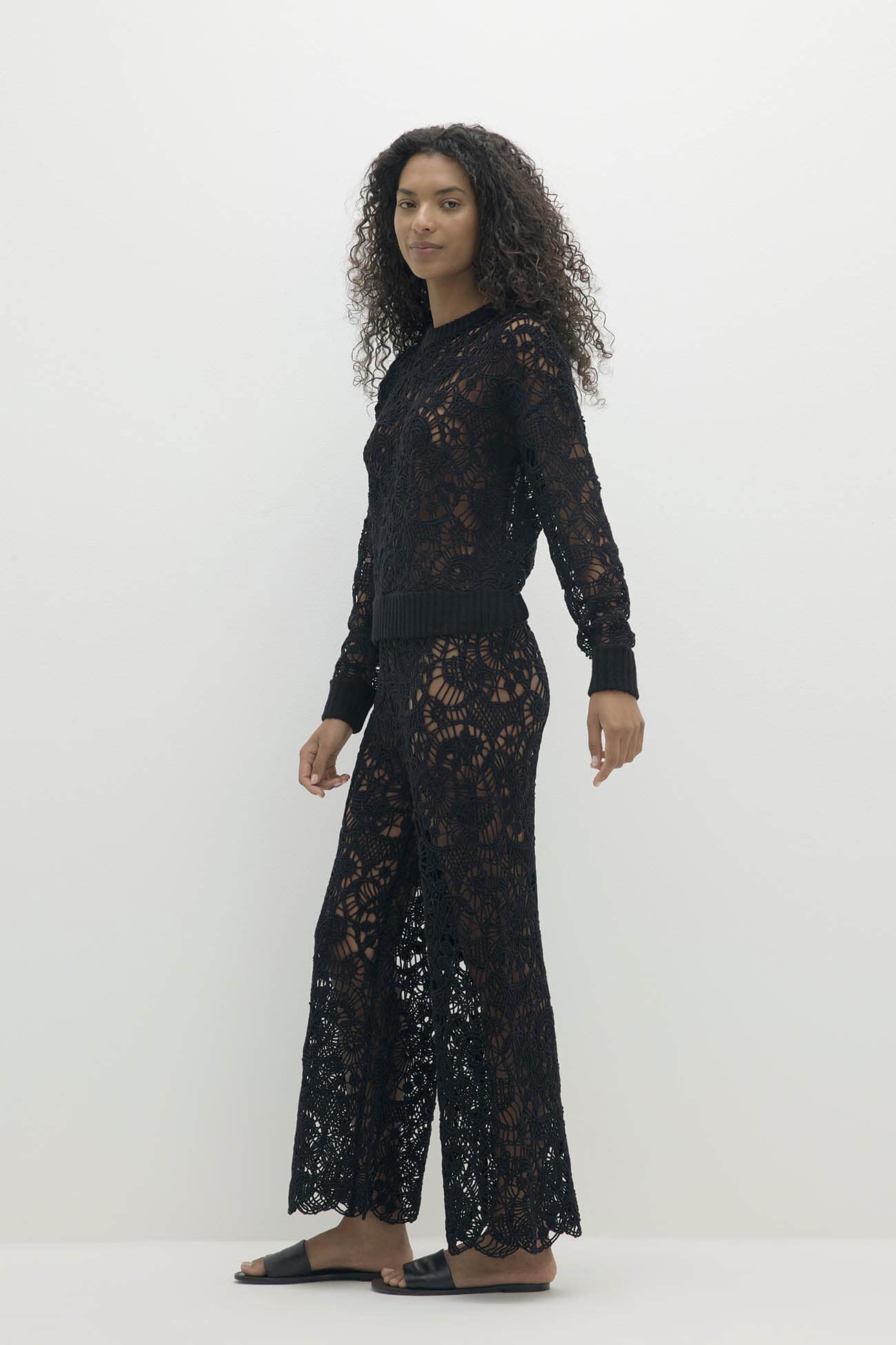 MONICA CROCHET CASHMERE BLEND CREWNECK - Image 3