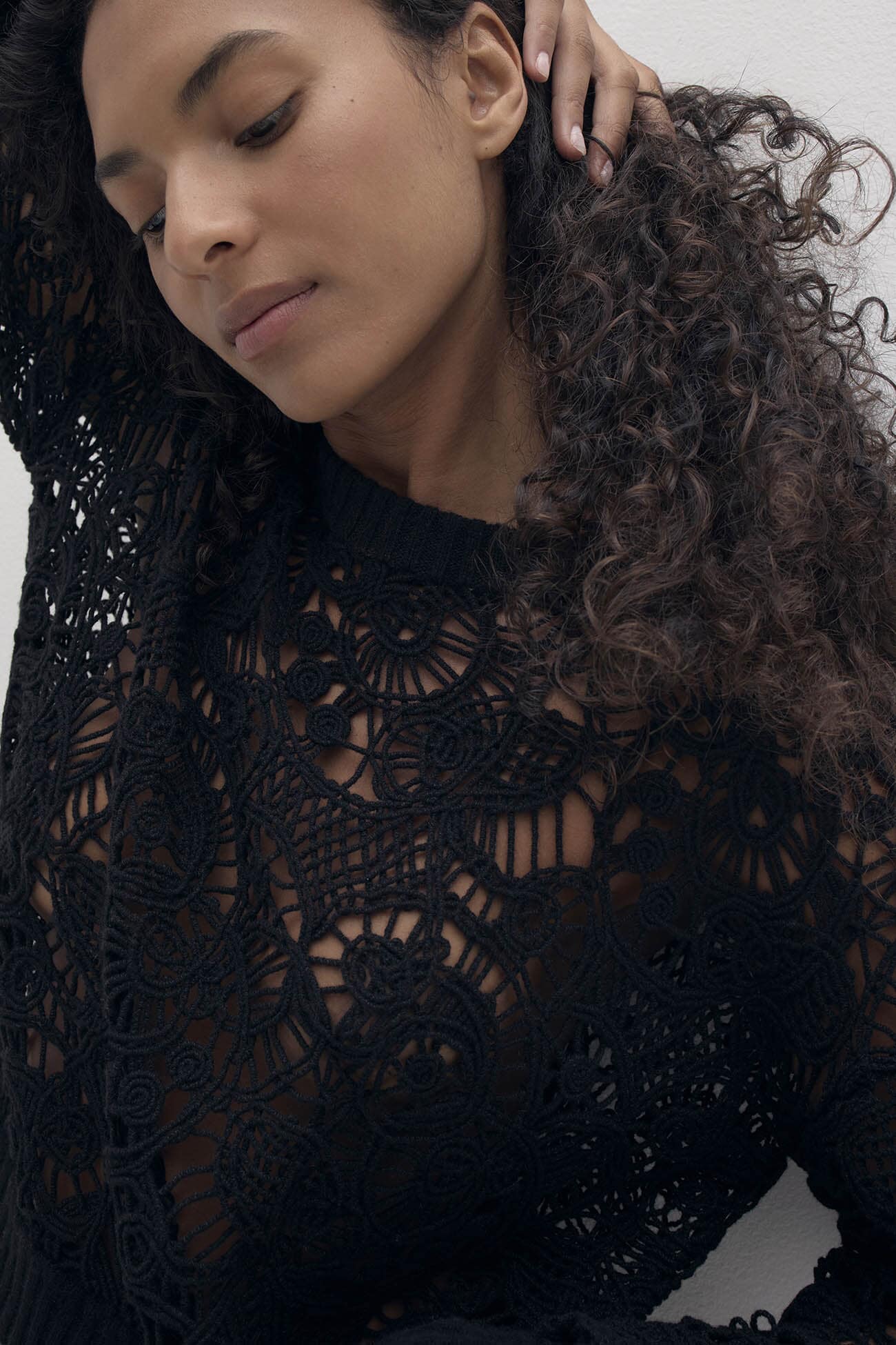 MONICA CROCHET CASHMERE BLEND CREWNECK - Image 6
