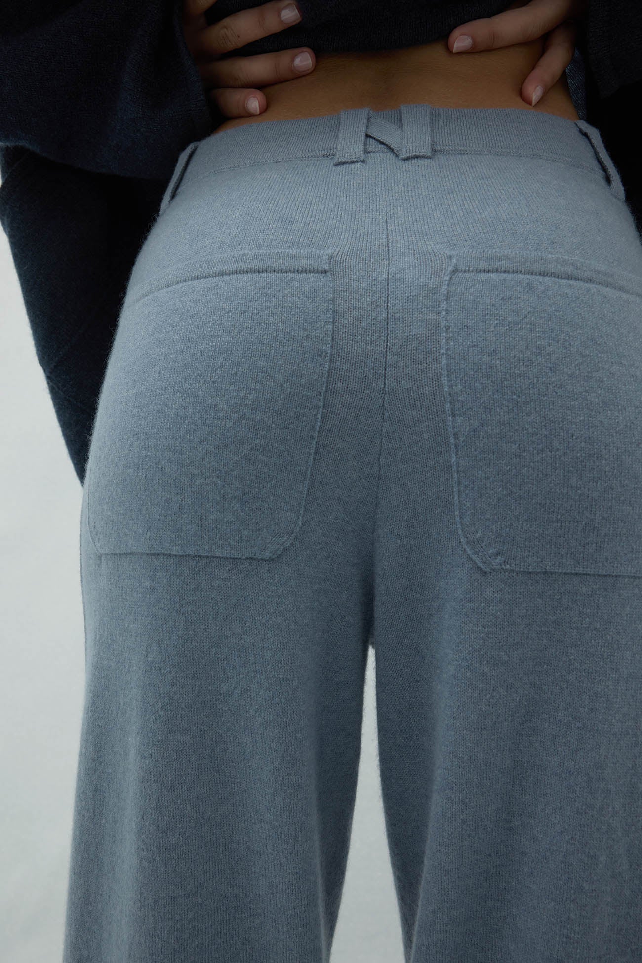 NAPLES DENIM CASHMERE WIDE LEG PANTS - Image 12