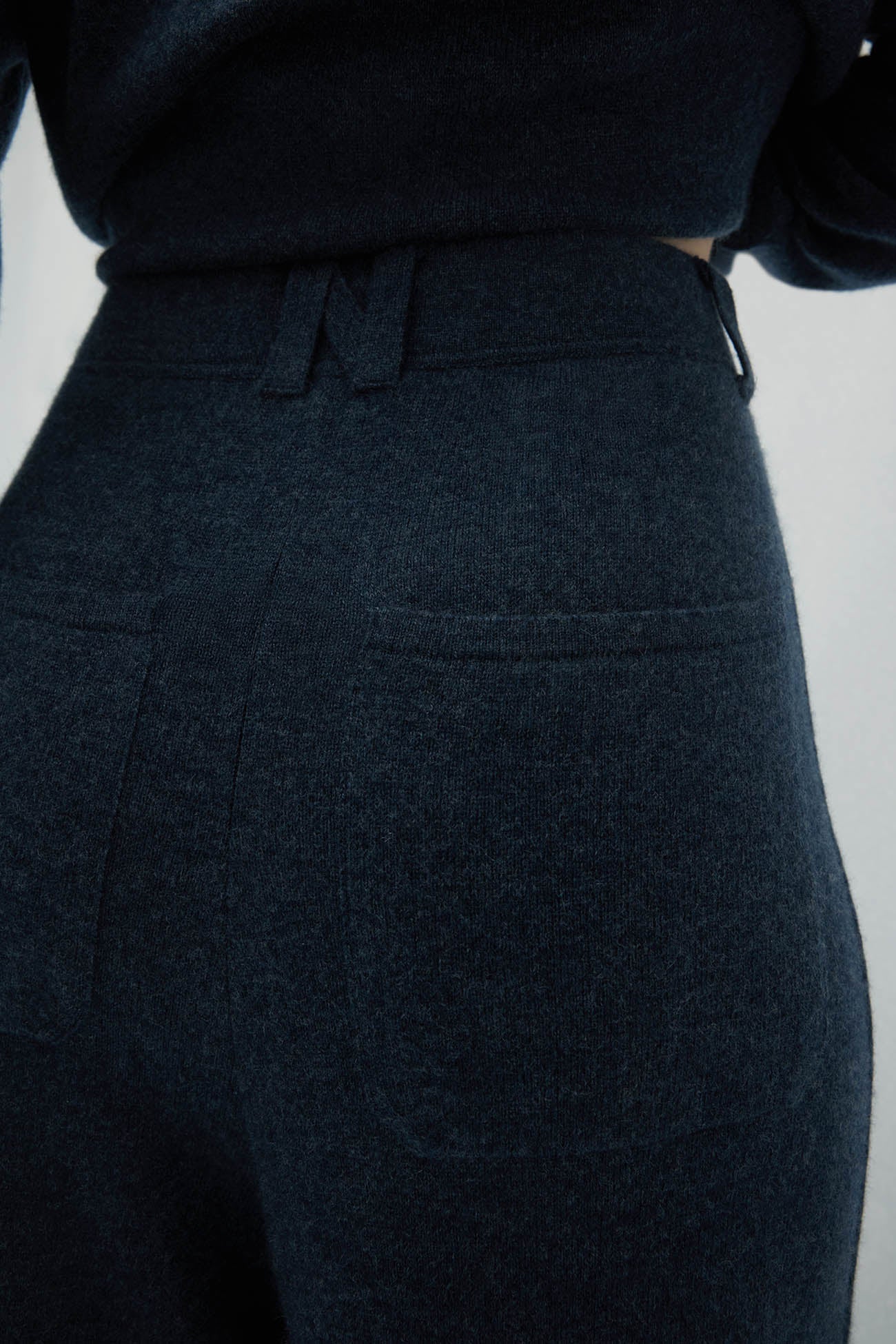 NAPLES DENIM CASHMERE WIDE LEG PANTS - Image 5