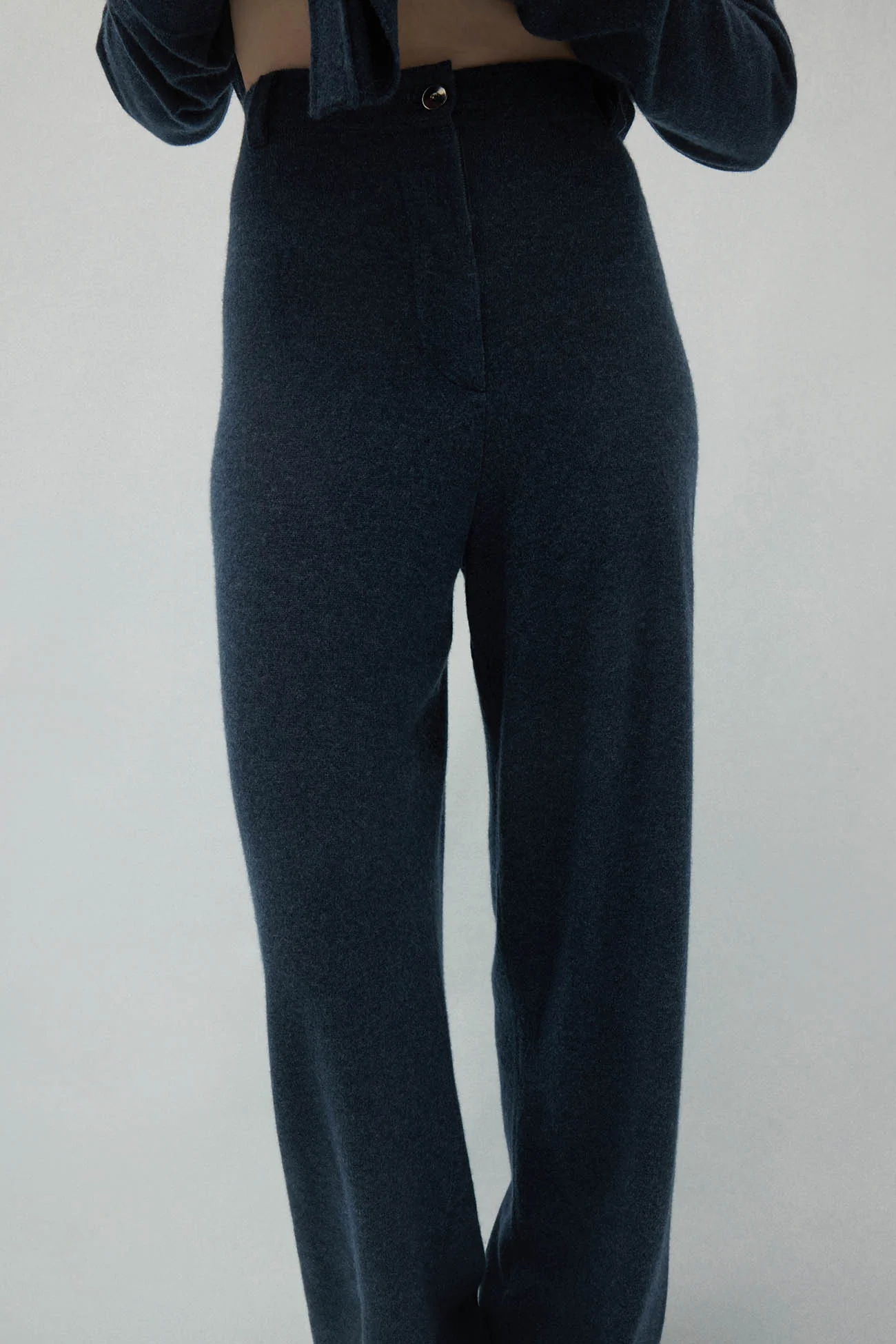NAPLES DENIM CASHMERE WIDE LEG PANTS - Image 6
