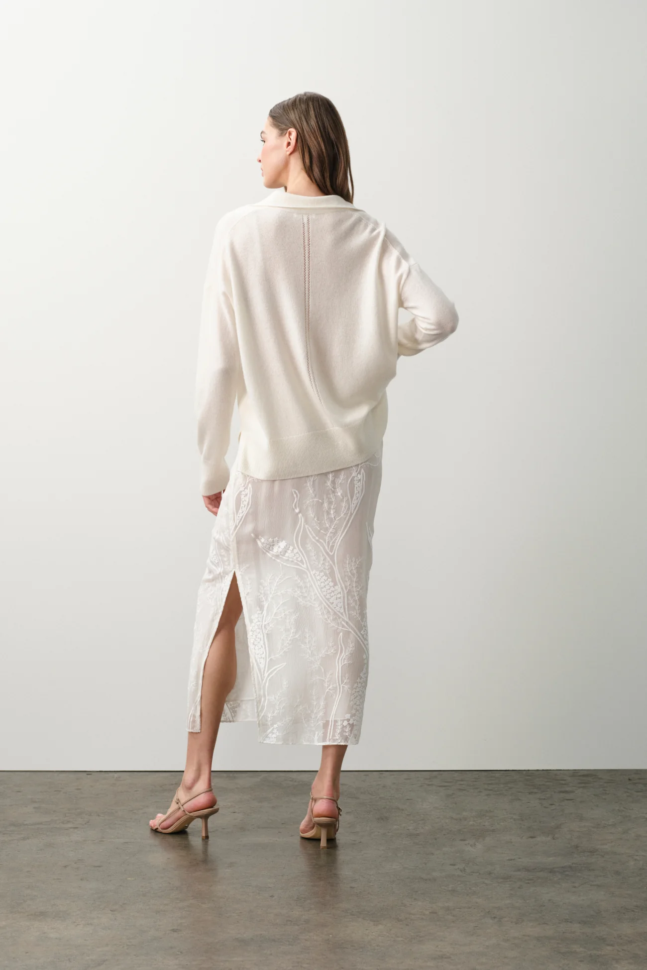 SALLY FLORAL SILK CHIFFON MIDI SKIRT - Image 4