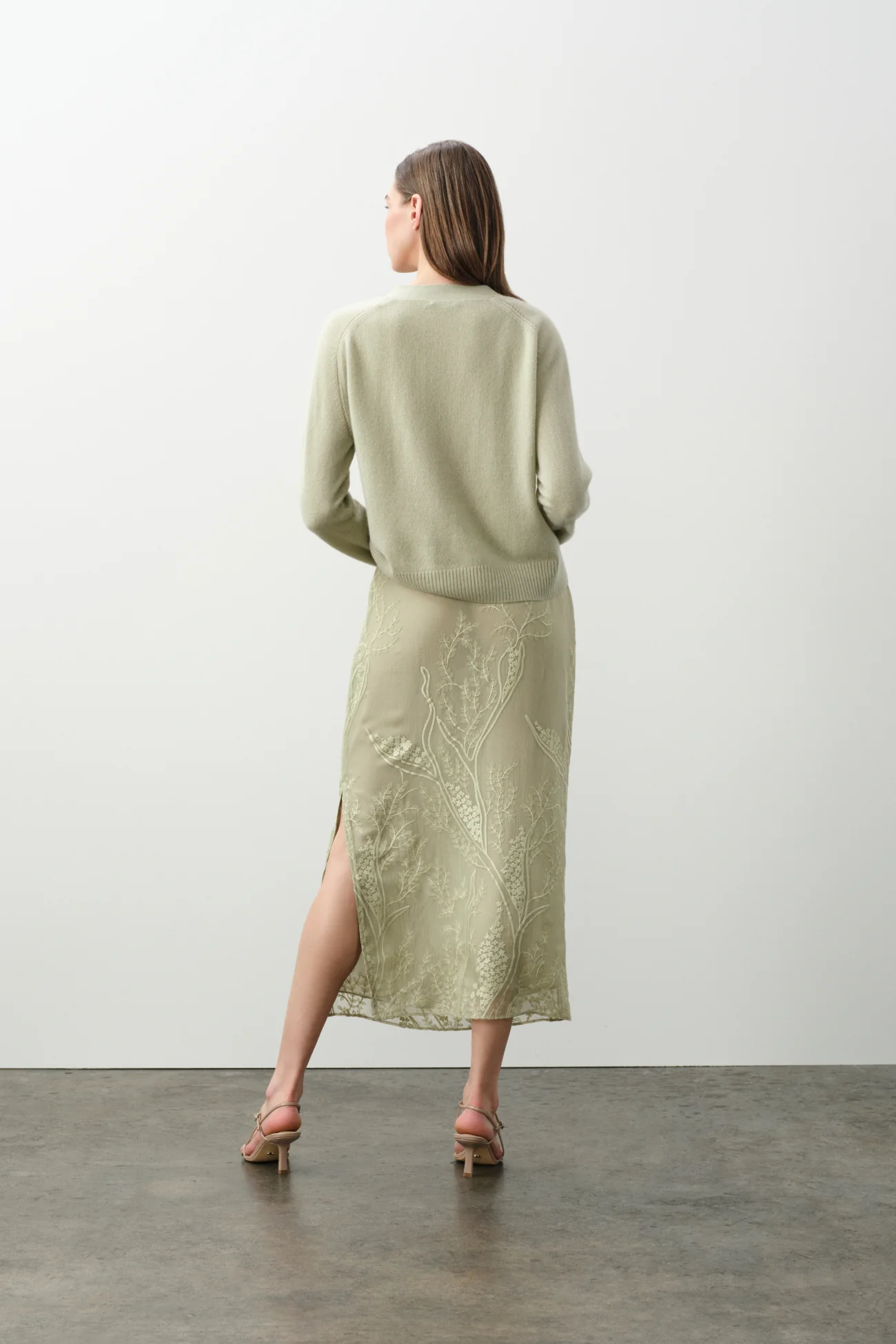 SALLY FLORAL SILK CHIFFON MIDI SKIRT - Image 7